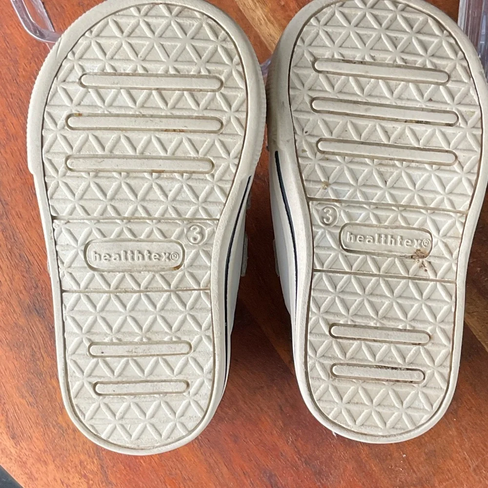 Healthtex White Kids Sneakers with‎ Velcro Straps Toddler Sz 3